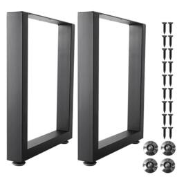 SPETLEK 2PCS Square Industrial Metal Table Legs L35 in Black - Size: 0.6m2