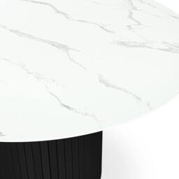 More4Homes Arlo White Marble Top W Black Leg + Raye Velvet Dining Chair Set Of 4 in Grey - thumbnail 4