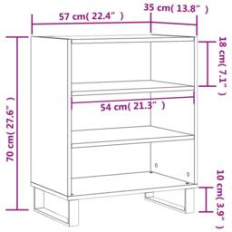 Berkfield Home Sideboard High Gloss White 57x35x70 cm Engineered Wood - Size: 57 x 35 x 70 cm - thumbnail 9