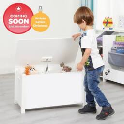 Liberty House Toys Kids Classic White Toy Box - Wooden - H475 x W680 x D375mm - thumbnail 2