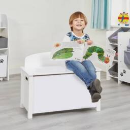 Liberty House Toys Kids Classic White Toy Box - Wooden - H475 x W680 x D375mm - thumbnail 3