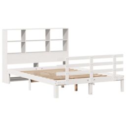 Berkfield Home Bookcase Bed without Mattress White 160x200cm Solid Wood Pine - Size: 160x200 cm - thumbnail 3