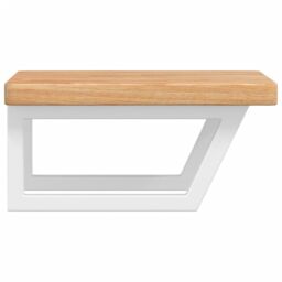 Berkfield Home Basin Shelf Wall Mounted Steel & Solid Wood Oak in Brown - thumbnail 5