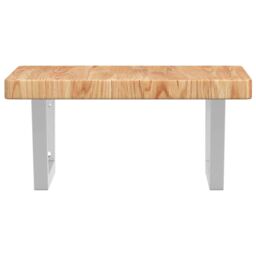 Berkfield Home Basin Shelf Wall Mounted Steel & Solid Wood Oak in Brown - thumbnail 4