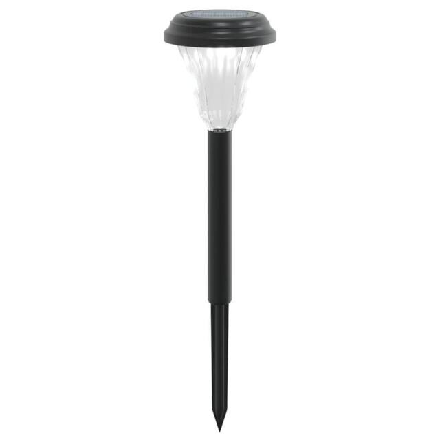 Berkfield Home Solar Pathway Lights with Ground Spikes 12 pcs White in Black - image 1