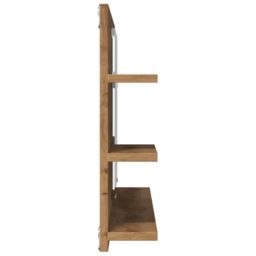 Berkfield Home Bathroom Mirror Cabinet Artisan Oak 90x11x45 cm Engineered Wood in Brown - Size: 90 x 11 x 45 cm - thumbnail 5