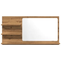 Berkfield Home Bathroom Mirror Cabinet Artisan Oak 90x11x45 cm Engineered Wood in Brown - Size: 90 x 11 x 45 cm - thumbnail 4
