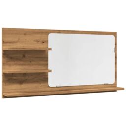 Berkfield Home Bathroom Mirror Cabinet Artisan Oak 90x11x45 cm Engineered Wood in Brown - Size: 90 x 11 x 45 cm - thumbnail 2