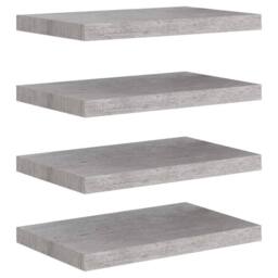 Berkfield Home Durable Floating Wall Shelves 4 pcs Concrete Grey 50x23x3.8 cm MDF - thumbnail 3