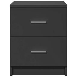 Berkfield Home Bedside Cabinet with 2 Drawers Black 40x36x50 cm in Brown - Size: 40 x 36 x 50 cm - thumbnail 4