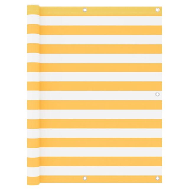 Berkfield Home Balcony Screen White & Yellow 120x500 cm Oxford Fabric - image 1