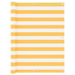 Berkfield Home Balcony Screen White & Yellow 120x500 cm Oxford Fabric - thumbnail 1
