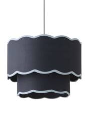 ValueLights Sloane 35cm Two-Tier Scallop Edge Easy Fit Ceiling Lamp Shade & Bulb in Dark Blue - thumbnail 6