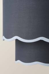 ValueLights Sloane 35cm Two-Tier Scallop Edge Easy Fit Ceiling Lamp Shade & Bulb in Dark Blue - thumbnail 4