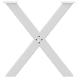 Berkfield Home Dining Table Legs X-Shaped 2 pcs White 80x(72-73) cm Steel - thumbnail 5