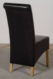 Thats Furniture Oregon Round Oak Dining Table & 4 Montana Leather Chairs in Black - thumbnail 7