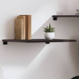 Berkfield Home Wall Shelf Dark Grey 60x50x2 cm Treated Solid Wood Oak - Size: 60 x 50 x 2 cm - thumbnail 2