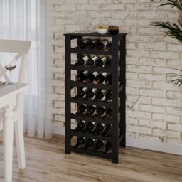 EONLION 7-Tier Black Wine Rack Freestanding Holds 28 Bottles Home Bar Stand 108cm Stand