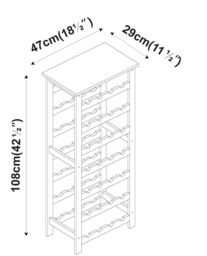 EONLION 7-Tier Black Wine Rack Freestanding Holds 28 Bottles Home Bar Stand 108cm Stand - thumbnail 2