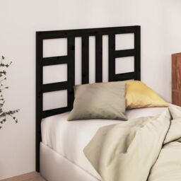 Berkfield Home Bed Headboard Black 96x4x100 cm Solid Wood Pine - Size: 96 x 4 x 100 cm - thumbnail 3