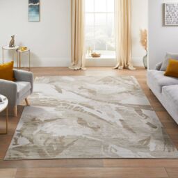 The Rug Shop UK Modern Abstract Stain-Resistant Beige Easy to Clean Machine Made Area Rug - Size: 160 cm x 220 cm - thumbnail 1