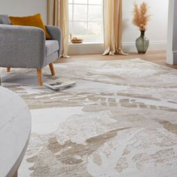 The Rug Shop UK Modern Abstract Stain-Resistant Beige Easy to Clean Machine Made Area Rug - Size: 160 cm x 220 cm - thumbnail 3