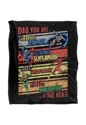 Warner Brothers Jla Aquaman, Batman, Flash, Superman Officially Licensed Silky Touch Super Soft Throw Blanket 152 x 127 cm in White - thumbnail 1