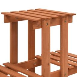 Berkfield Home Plant Stand 83x25x132 cm Solid Firwood in Tan - Size: 83 x 25 x 132 cm - thumbnail 4
