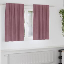 Berkfield Home Blackout Curtains with Top Tape 2 pcs Dark Pink Velvet