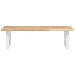Berkfield Home Basin Shelf Wall Mounted Steel & Solid Wood Acacia in Brown - thumbnail 4