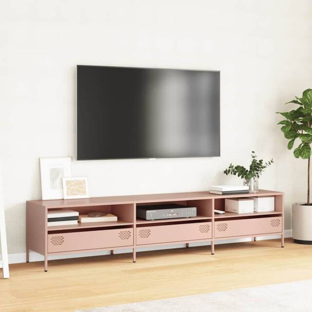 Berkfield Home TV Cabinet Pink 202x39x43.5 cm Cold-rolled Steel - image 1