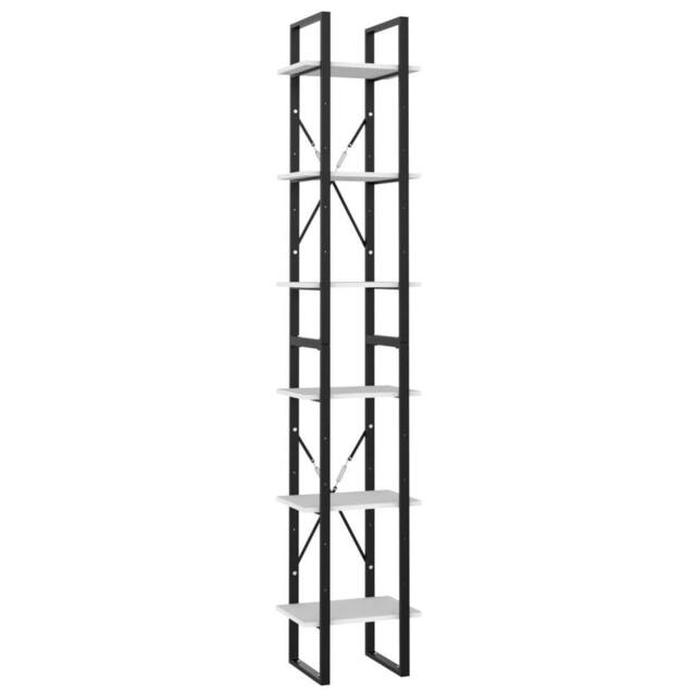 Berkfield Home 6-Tier Book Cabinet White 40x30x210 cm Engineered Wood - Size: 40 x 30 x 210 cm - image 1