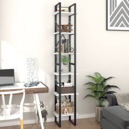 Berkfield Home 6-Tier Book Cabinet White 40x30x210 cm Engineered Wood - Size: 40 x 30 x 210 cm - thumbnail 3