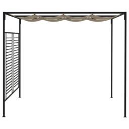Berkfield Home Gazebo with Retractable Roof 3x4x2.3 m Taupe 180 g/m ² in Beige - thumbnail 3