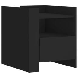 Berkfield Home Bedside Cabinet Black 45x50x50 cm Engineered Wood - Size: 45 x 50 x 50 cm - thumbnail 1