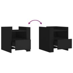 Berkfield Home Bedside Cabinet Black 45x50x50 cm Engineered Wood - Size: 45 x 50 x 50 cm - thumbnail 8