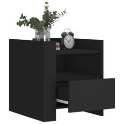 Berkfield Home Bedside Cabinet Black 45x50x50 cm Engineered Wood - Size: 45 x 50 x 50 cm - thumbnail 3