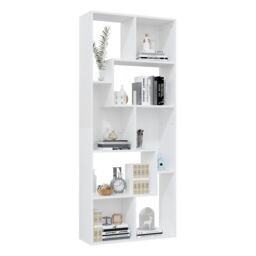 Berkfield Home Book Cabinet White 67x24x161 cm Engineered Wood - Size: 67 x 24 x 161 cm - thumbnail 4