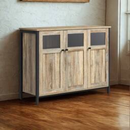 Pirlo Plush Industrial Multipurpose Closed Sideboard Buffet Cabinet Rustic Brown - thumbnail 5