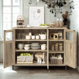 Pirlo Plush Industrial Multipurpose Closed Sideboard Buffet Cabinet Rustic Brown - thumbnail 6