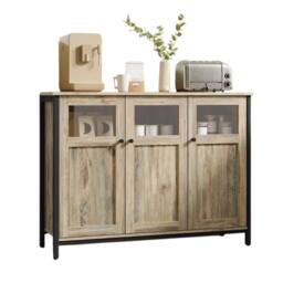 Pirlo Plush Industrial Multipurpose Closed Sideboard Buffet Cabinet Rustic Brown - thumbnail 7