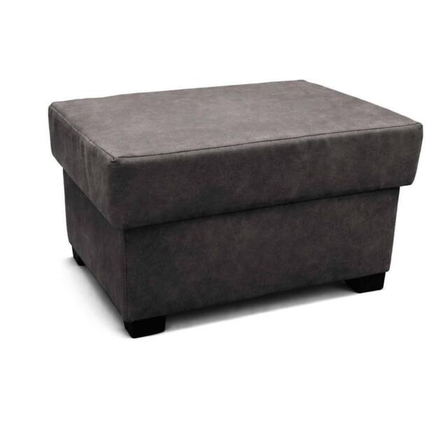 Furnishings For Less UK Oakland Charcoal Leather Look Storage Footstool - image 1