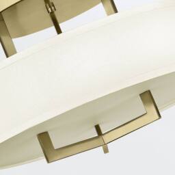 Netlighting Hinkley Hampton Cylindrical Ceiling Light Classic Brushed Brass 3x E27 in Cream - thumbnail 3