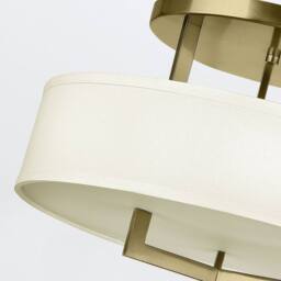 Netlighting Hinkley Hampton Cylindrical Ceiling Light Classic Brushed Brass 3x E27 in Cream - thumbnail 5