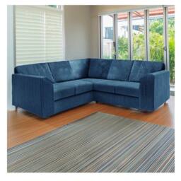Furniture 786 Hannah Jumbo Cord Full Back 2c2 Corner Sofa in Mid Blue - thumbnail 1