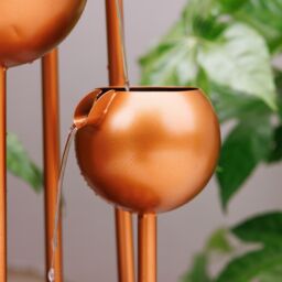 Primrose Golden Orb Cascading Tiered Garden Water Feature with LED Lights 120cm in Gold - thumbnail 7
