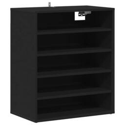 Berkfield Home Shoe Cabinet Black 60x35x70 cm Engineered Wood - Size: 60 x 35 x 70 cm - thumbnail 6