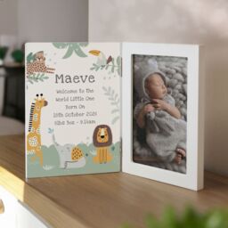 Personalised Memento Company Personalised Animals Wooden Hinged 6x4 Photo Frame in White - thumbnail 3