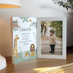 Personalised Memento Company Personalised Animals Wooden Hinged 6x4 Photo Frame in White - thumbnail 6