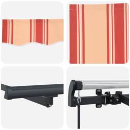 Berkfield Home Retractable Awning Manual Yellow / Orange / White Anthracite - thumbnail 8